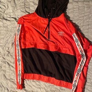 Umbro Red and Black Half-Zip Jacket